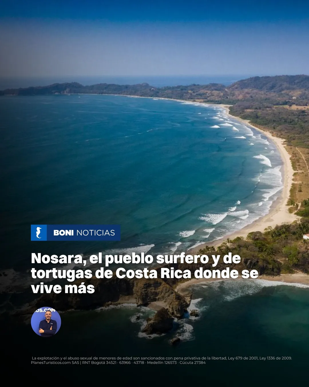 Playa de Nosara en la costa del Pacífico de Costa Rica