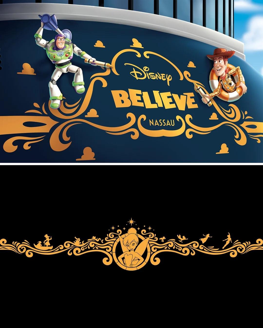 Detalle del barco Disney Believe